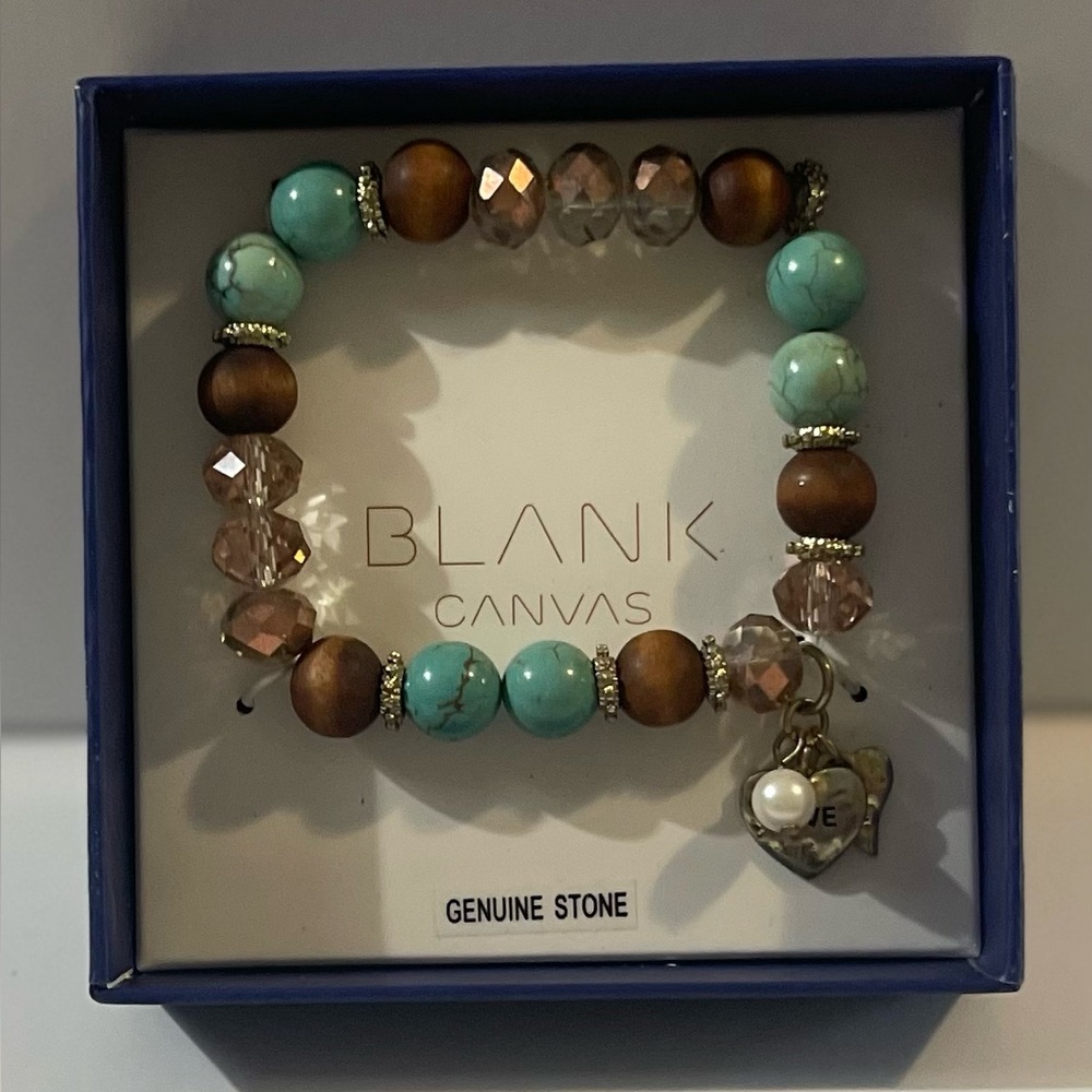 NEW Blank Canvas Brown/Turquoise Bracelet